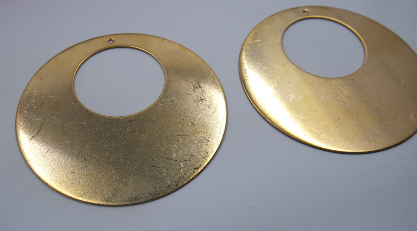 brass gold stamped circle cutout jewelry finding charm earring embellishments
