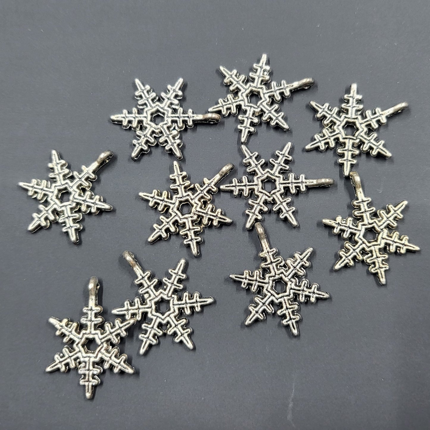 Silver Snowflake Pendant Charm Craft Jewelry Findings
