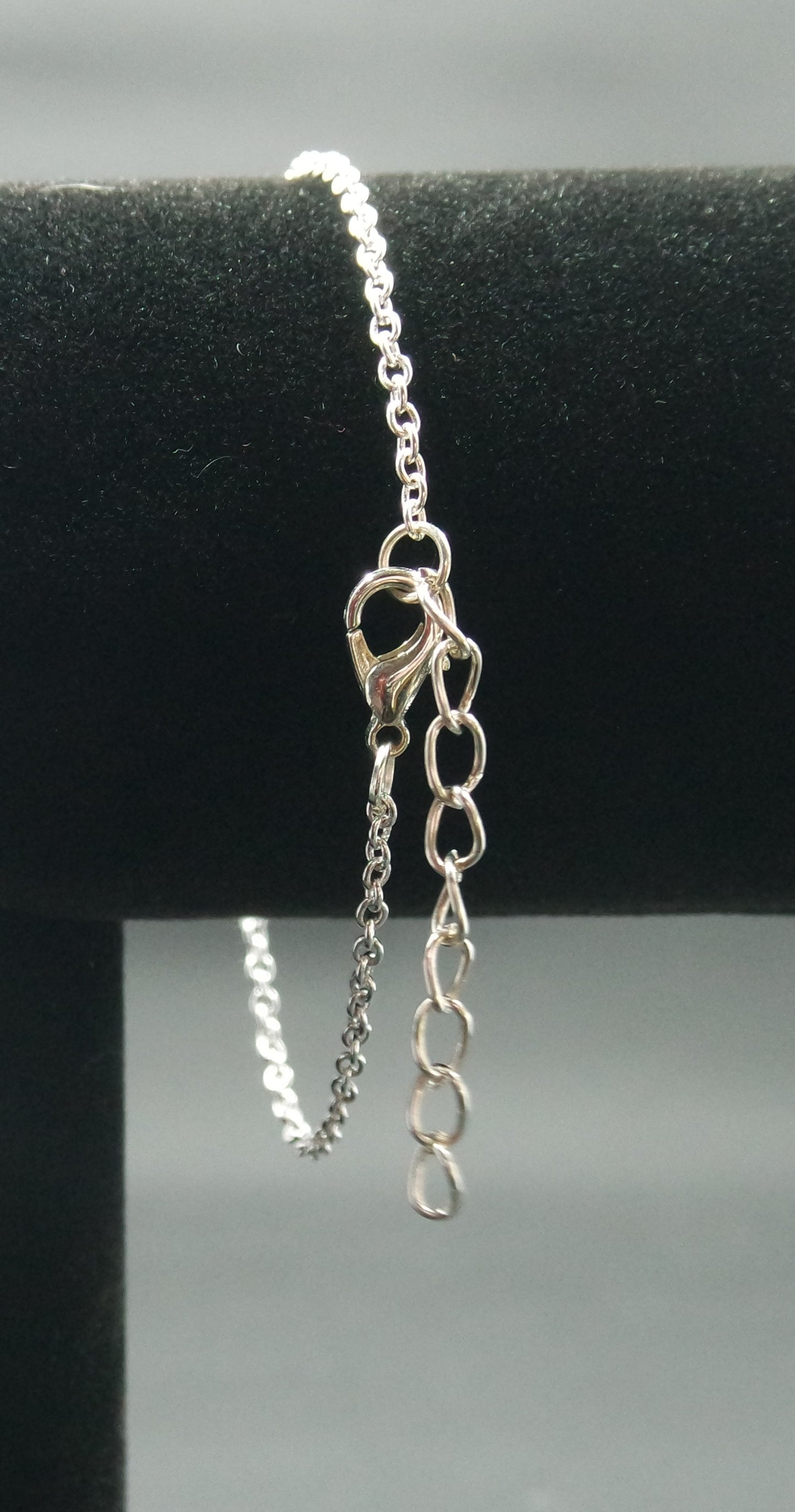 Black and White Bead Silver Bracelet