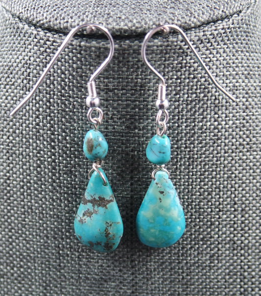 Turquoise Teardrop Dangle Drop Earrings - Unique Jewelry