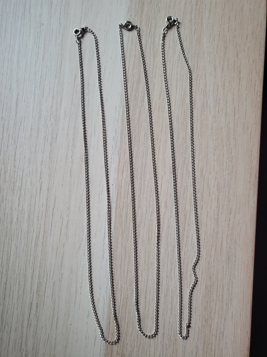 3 Silver Chains Costume Fashion Necklaces