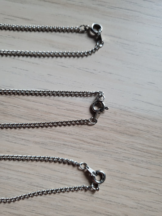 3 Silver Chains Costume Fashion Necklaces