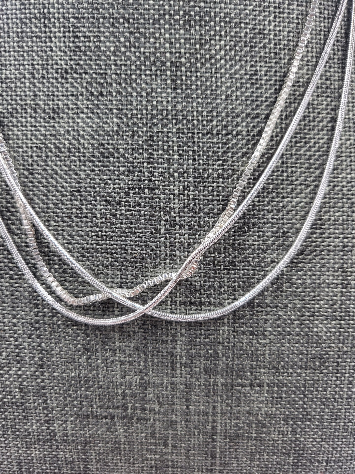925 Sterling Silver Square Diamond Cut Snake Chain Necklace